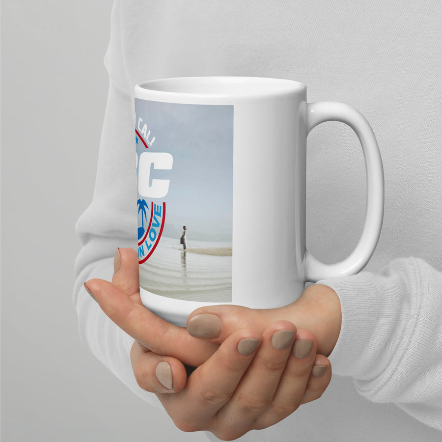 White glossy mug