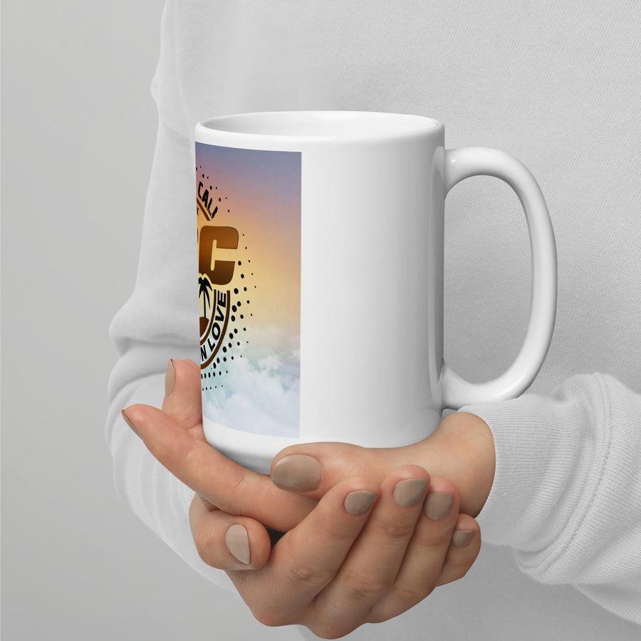 White glossy mug